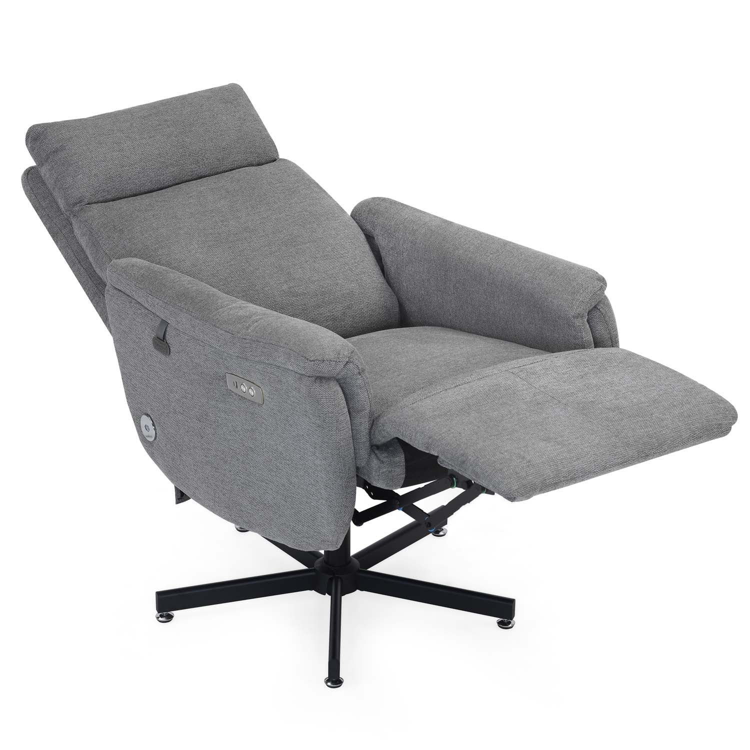 Regno 1 Seater 360-Degree Swivel Electric Recliner - Grey Alt View 4