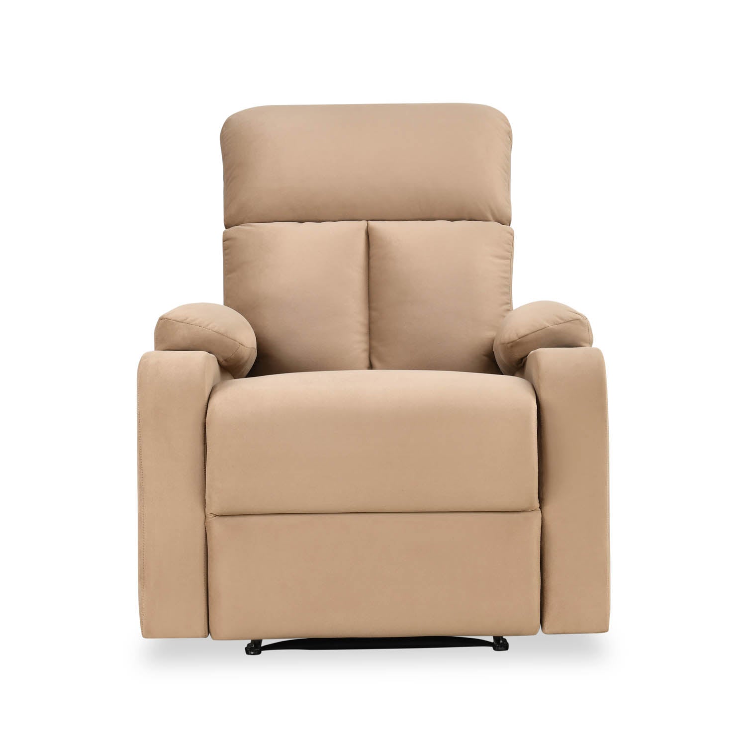 Lazio 1 Seater Manual Recliner with Cup Stand- Sand Brown Alt View 2