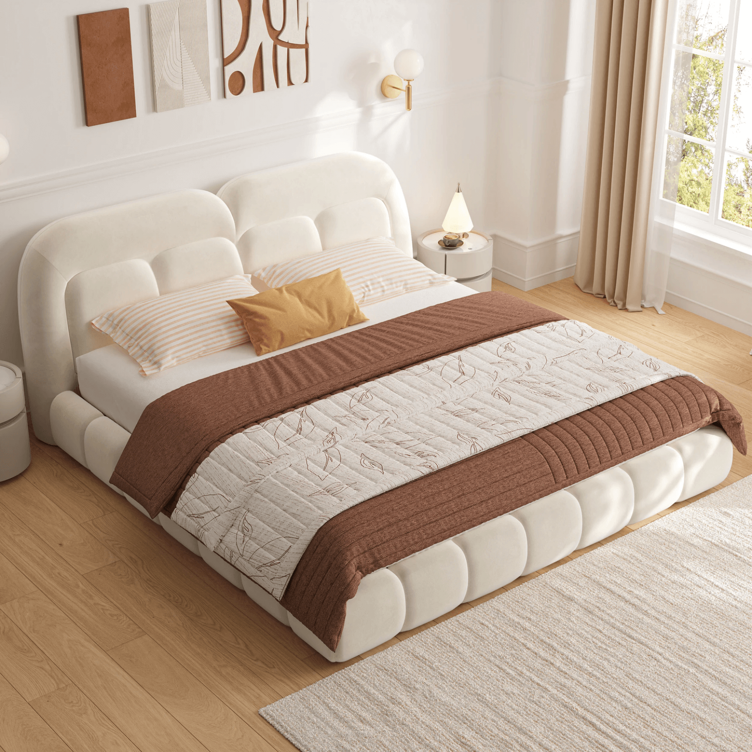 Sherpa Fleece Bed Frame for Bedroom