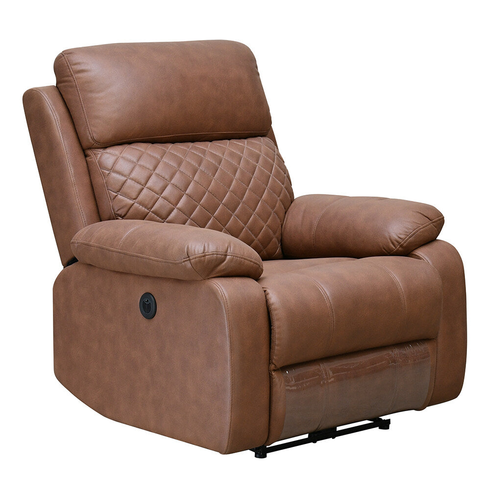 Nashville 1 Seater Electric Sofa Recliner- Brown Alt View 5