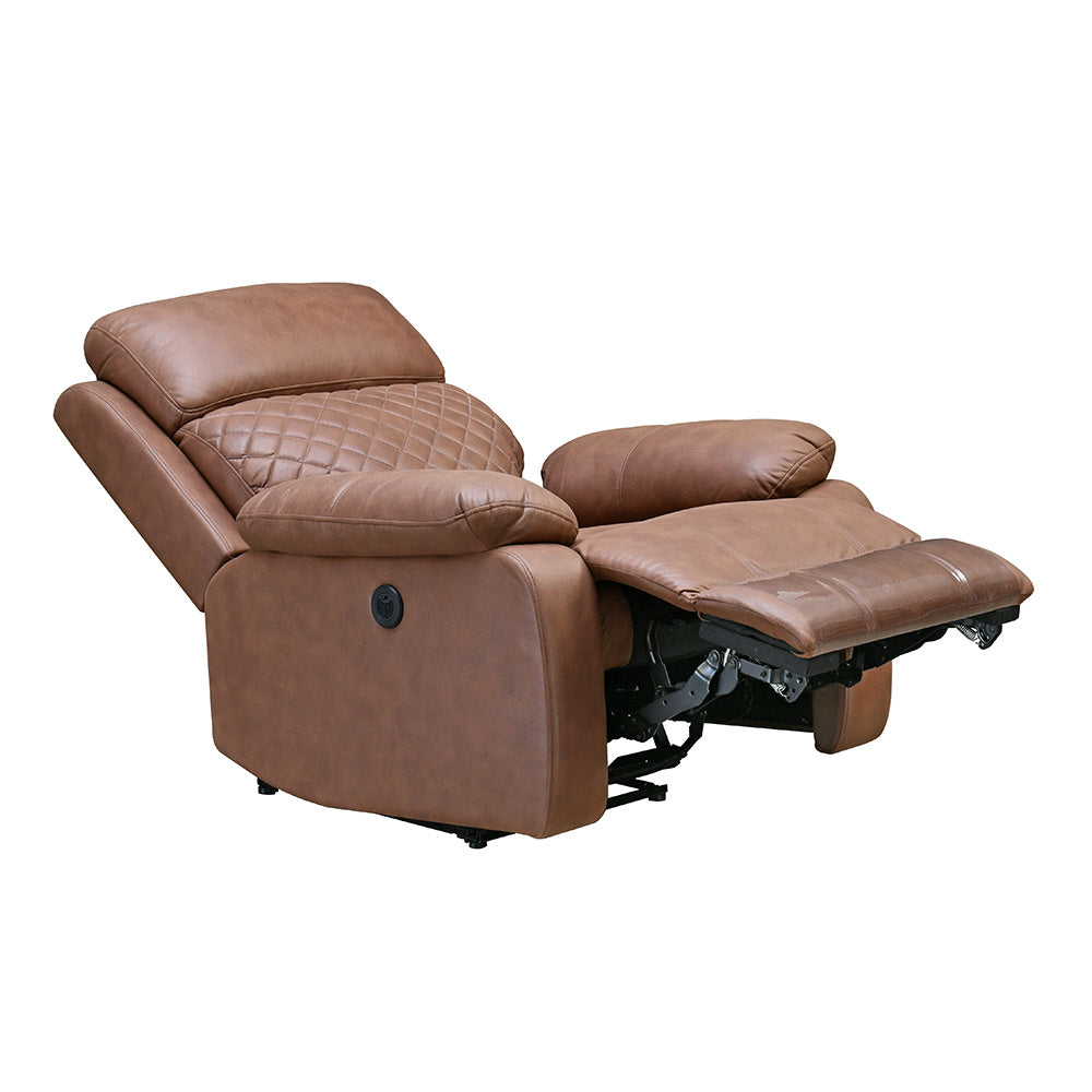 Nashville 1 Seater Electric Sofa Recliner- Brown Alt View 2