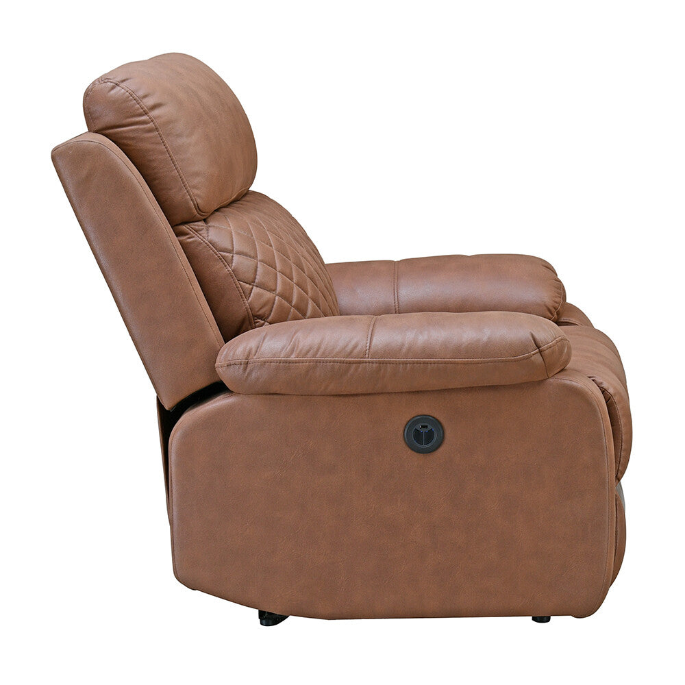 Nashville 1 Seater Electric Sofa Recliner- Brown Alt View 6