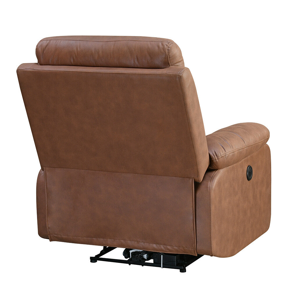 Nashville 1 Seater Electric Sofa Recliner- Brown Alt View 7