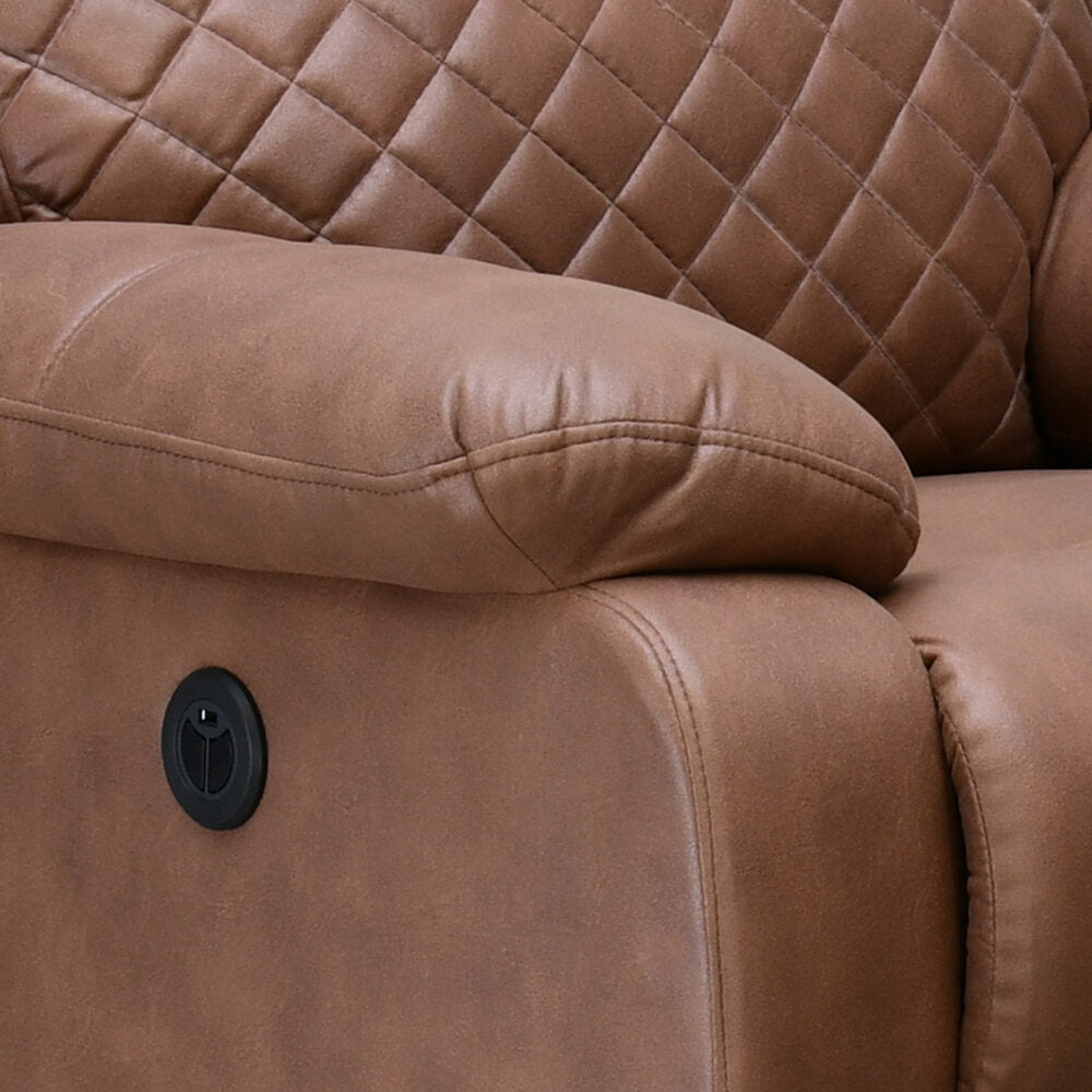 Nashville 1 Seater Electric Sofa Recliner- Brown Alt View 9