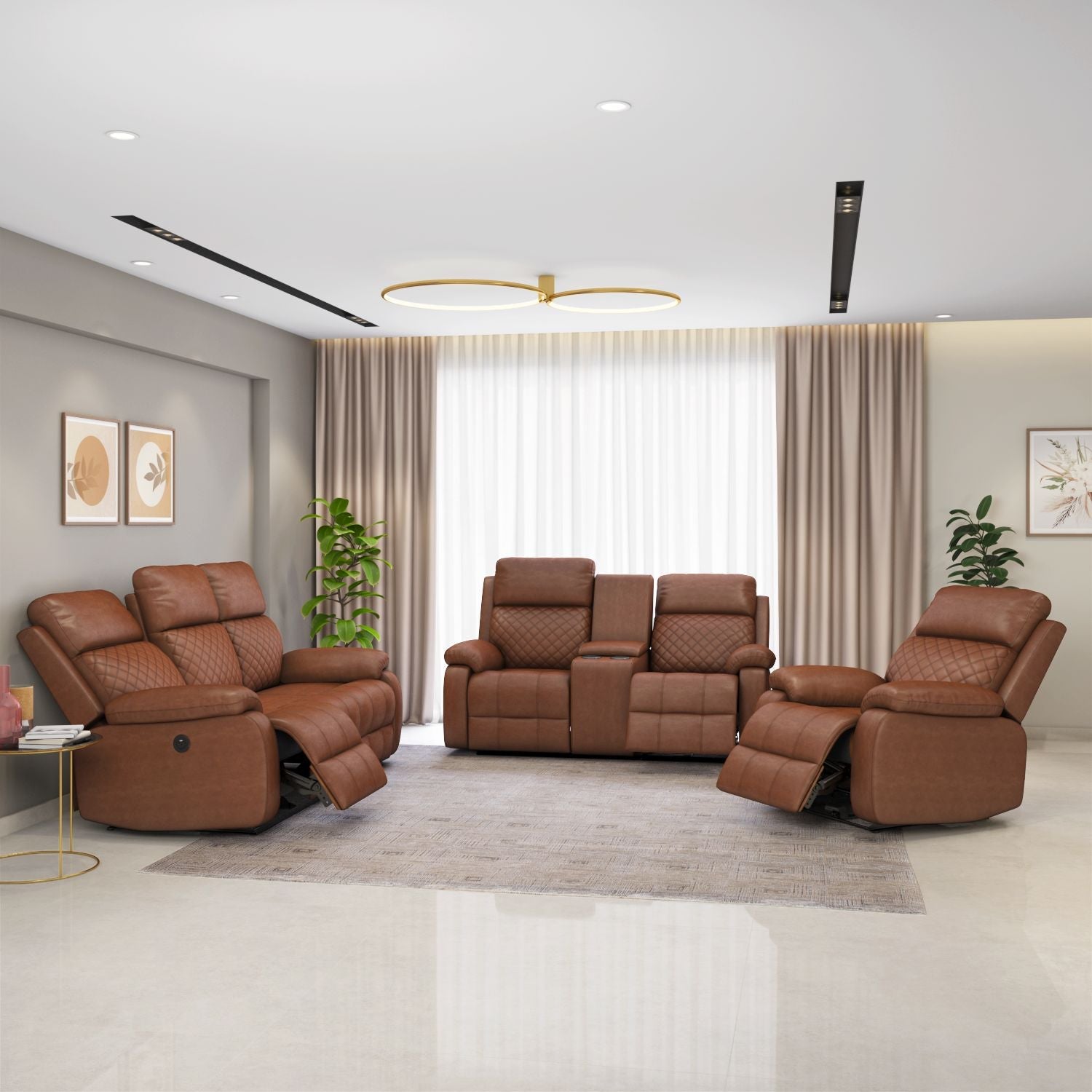 Nashville 1 Seater Electric Sofa Recliner- Brown Alt View 14