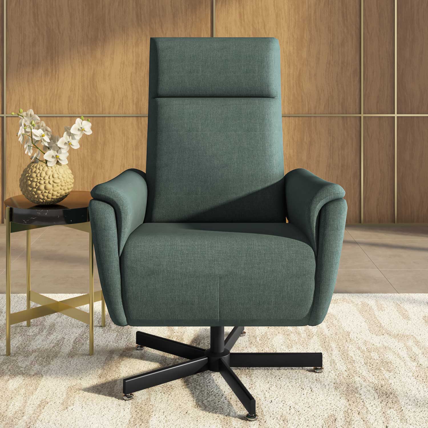 Regno 1 Seater 360-Degree Swivel Electric Recliner - Green Alt View 1