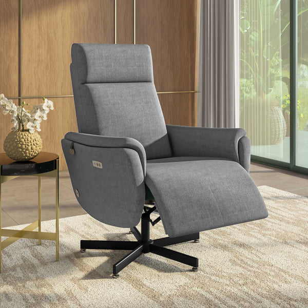 Regno 1 Seater 360-Degree Swivel Electric Recliner - Grey Primary View