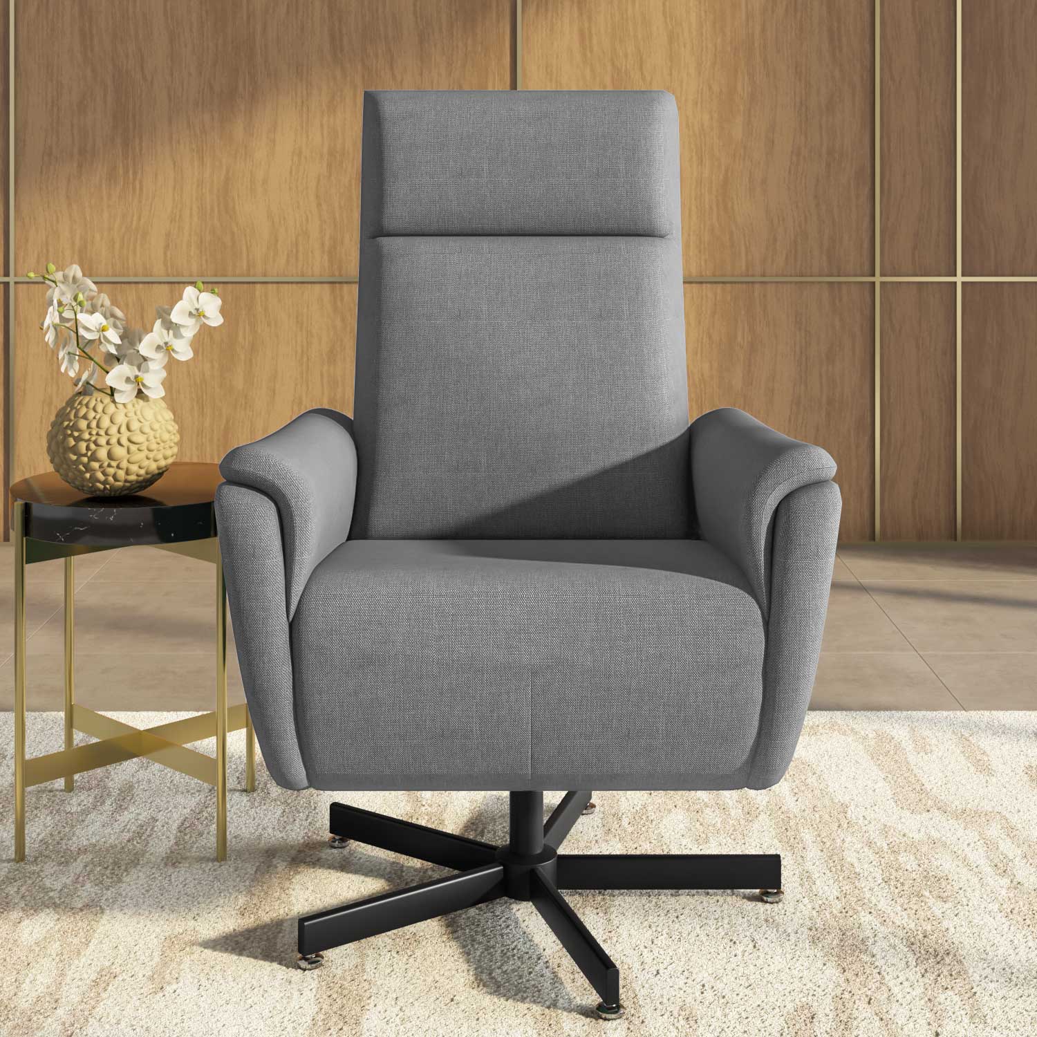 Regno 1 Seater 360-Degree Swivel Electric Recliner - Grey Alt View 1