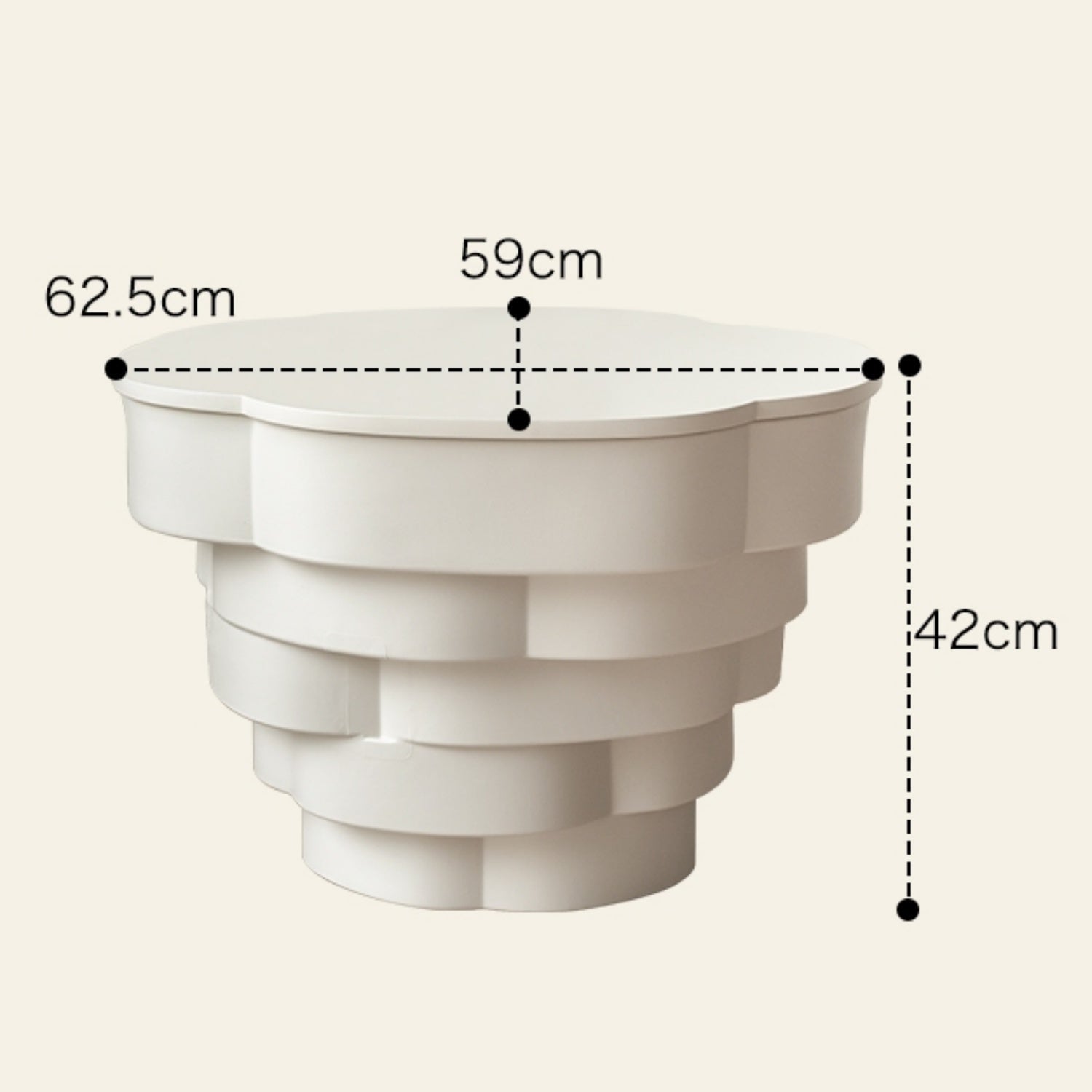 Cream Petal Nesting Coffee Table Set 78cm Round | Custom Made Direct From Manufacturer