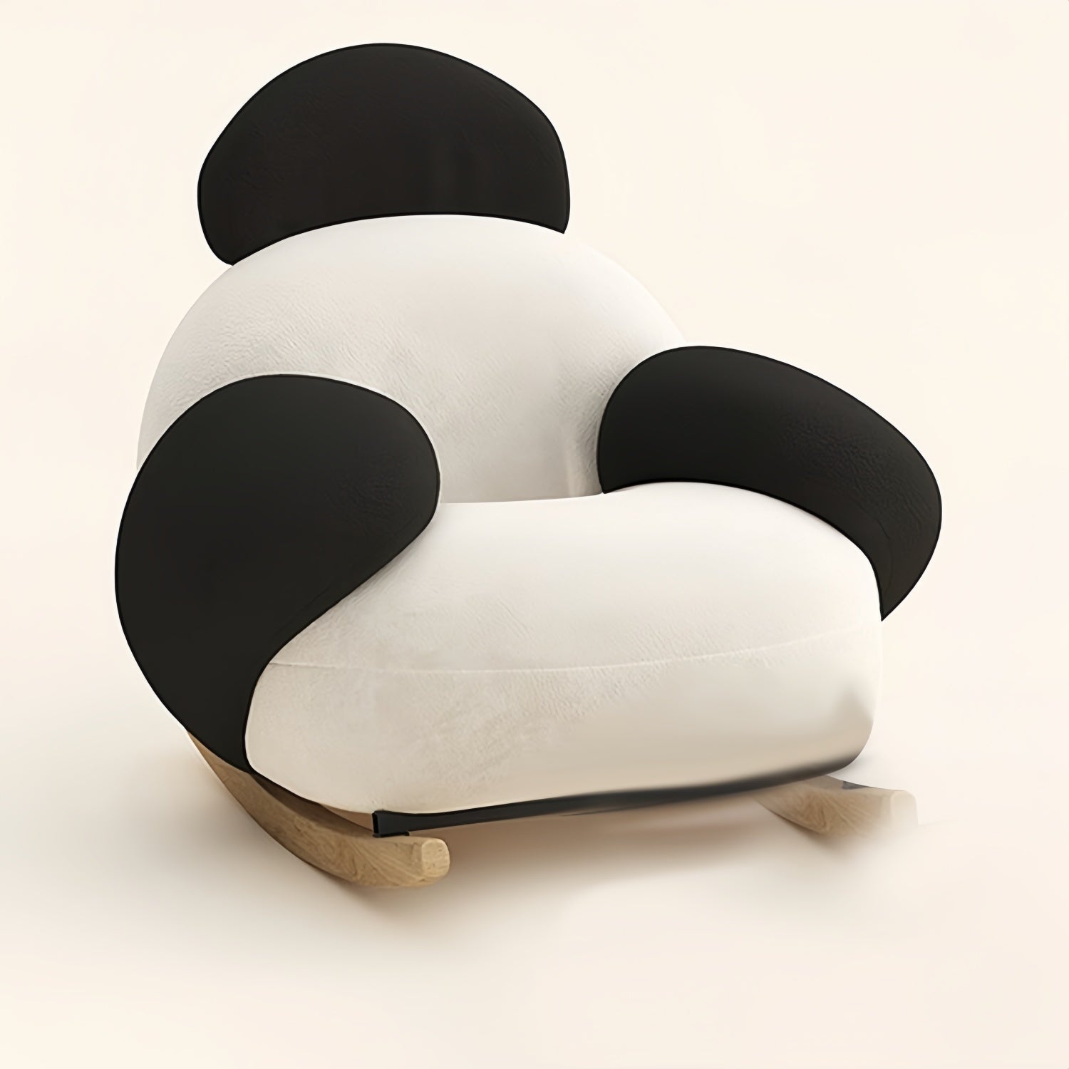 White Plush Rocking Chair Teddy Fleece Rounded Design Cozy Bengaluru | Somuch Living