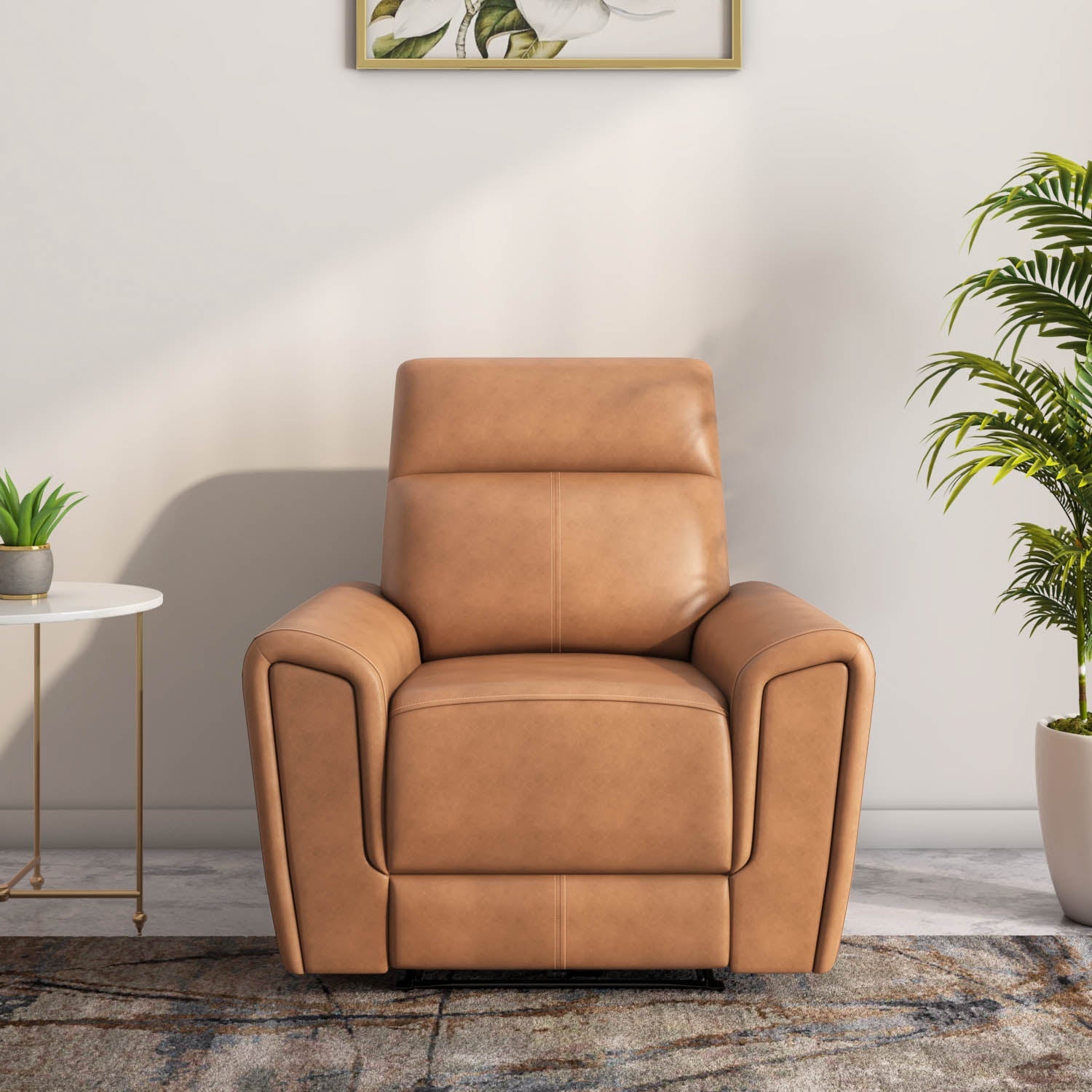 Venosa 1 Seater Electric Recliner Sofa- Tan Alt View 1