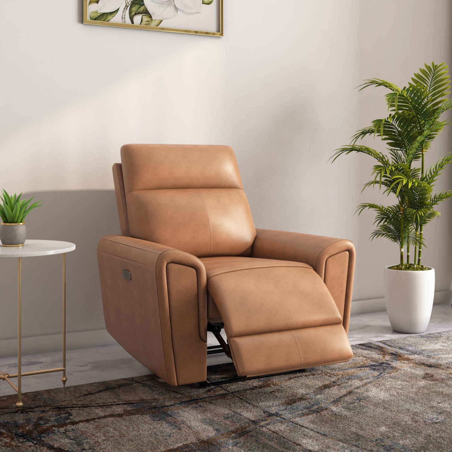 Venosa 1 Seater Electric Recliner Sofa- Tan Primary View