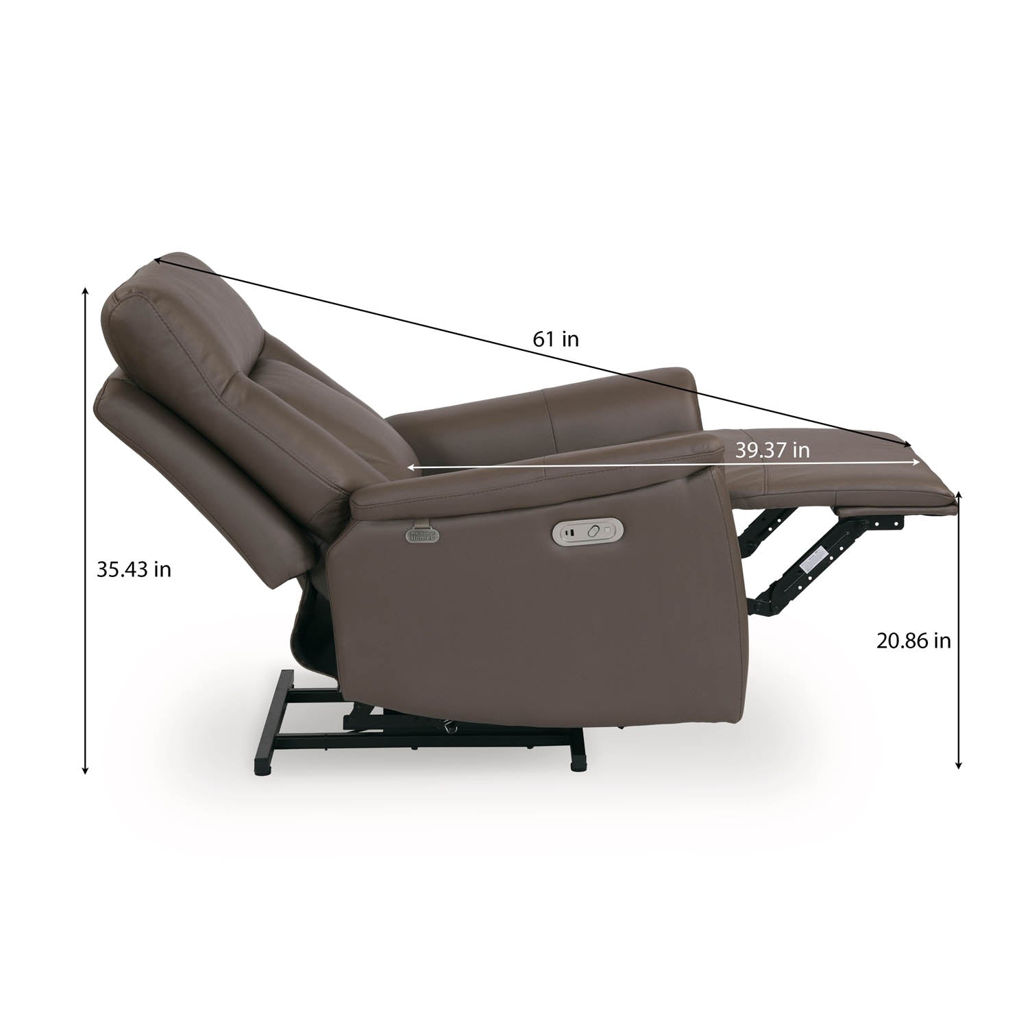Credal 1 Seater Electric Rocker Recliner Sofa- Brown Alt View 11