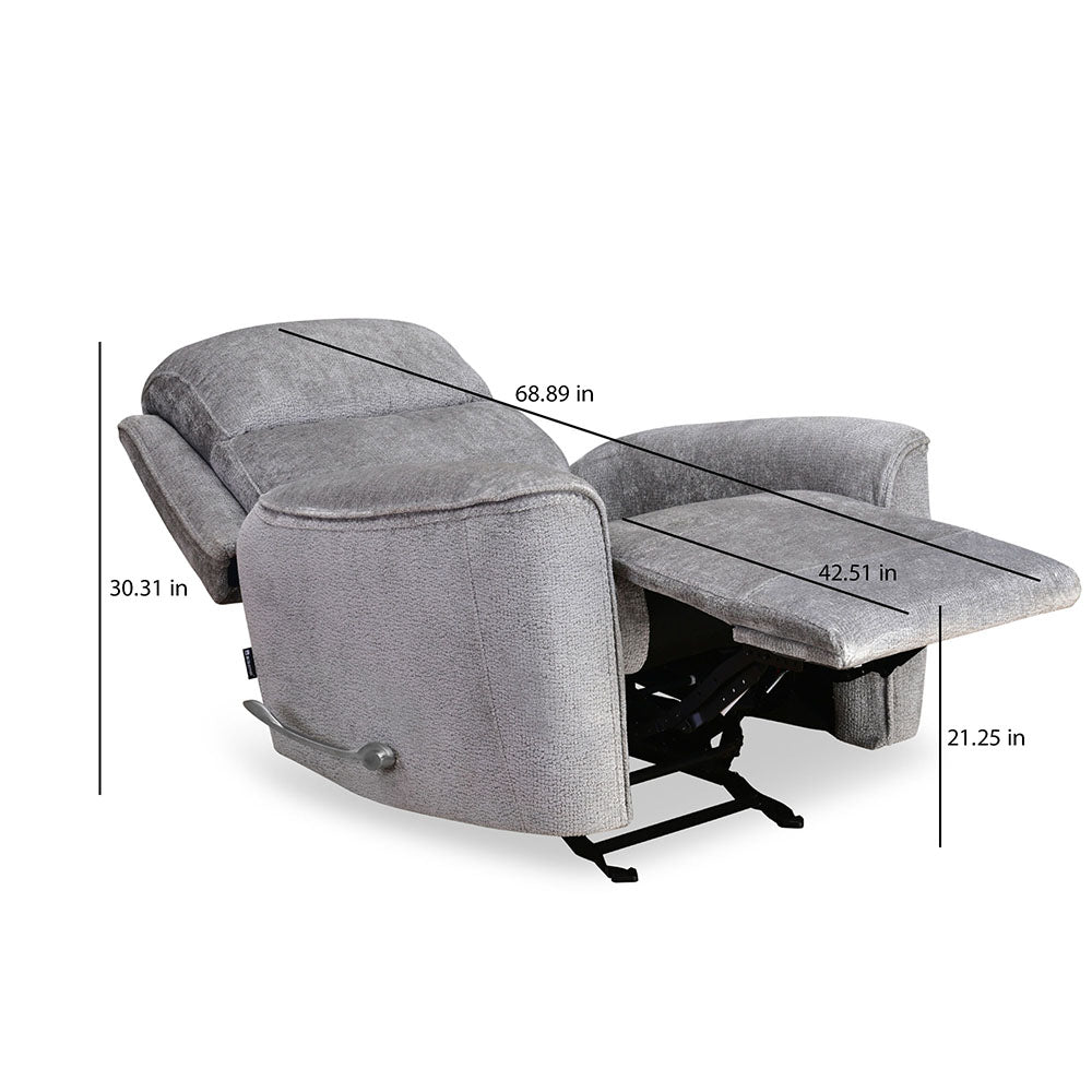 Favian 1 Seater Rocker Recliner Sofa- Grey Alt View 17